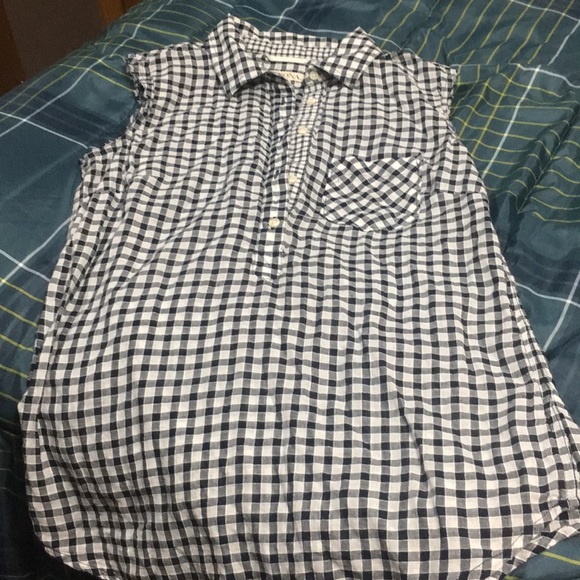 Merona Tops - Sleeveless blue checked top Merona Tops - Sleeveless blue checked top